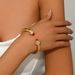 Fashionable Commuter Style Geometric Ladies Bracelet Niche Inlaid With Colored Diamonds Open Adjustable Design Bracelet Female Jewelry_ipsvogv.com