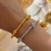 Spring And SummerWomen’s Jewelry Set Fashion Real Gold Electroplated Titanium Steel Knotted Twisted Steel Color Open Bracelet_ipsvogv.com