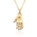Retro Gold Personality Hand Shaped Pendant Necklace Female Ins Trendy Internet Celebrity Temperament Cold Style Clavicle Chain_ipsvogv.com