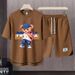 Men's Clothing 2024 Waffle Casual Summer Suit Men's Loose Teen Short sleeved T shirt Shorts Handsome Two piece Suit_ipsvogv.com