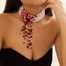 Crystal Tassel Multi-layer Flower Beads Pearl Necklace Female Tide Personalized Stage Performance Banquet Matching Accessories_ipsvogv.com