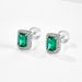 S925 silver earrings for women classic geometric cultivated emerald retro light luxury earrings_ipsvogv.com