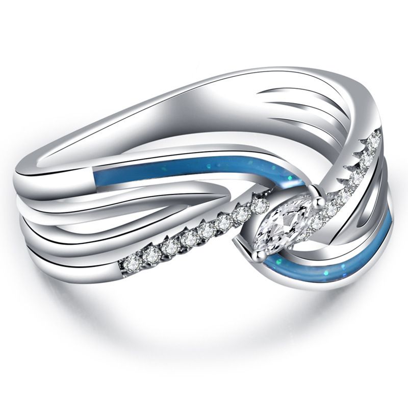 Sanjie Zircon Jewelry INS New Pure Copper Diamond Set Ring_ipsvogv.com
