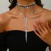 Double Layer Y-Shaped Clavicle Chain - Full Diamond Necklace For Women_ipsvogv.com