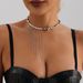Light Luxury Fashion Tassel Irregular Beaded Collarbone Chain Ins Personalized Simple Splicing Necklace_ipsvogv.com