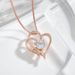 platinum double heart pendant necklace for women, heart to heart, elegant, high end, zircon love necklace_ipsvogv.com