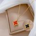 Full Body 【 Titanium Steel 】 Double Sided Lucky Grass Minimalist Gold Necklace In The Furnace, Female Ins Mesh Red 【 】 Furnace,_ipsvogv.com