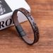 Men's Simple Cross PU Leather Bracelet Personality Bangle Magnetic Clasp Wristband Jewelry_ipsvogv.com