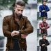 Men's autumn and winter new leather jacket with fashionable lapel zipper motorcycle leather jacket_ipsvogv.com