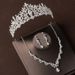 Crown headdress three piece set forest style atmospheric rhinestone birthday crown necklace earrings bride wedding dress evening dress jewelry_ipsvogv.com