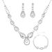 Bridal Jewelry Set - Necklace, Earrings & Bracelet In Electroplated Silver (3-Piece Copper Claw Chain Wedding Set)_ipsvogv.com