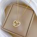 】 Peach 【 Heart Love Fashion Light Luxury Charm Gorgeous Full Diamond Necklace Women's Versatile Clavicle Chain Titanium 【 】_ipsvogv.com