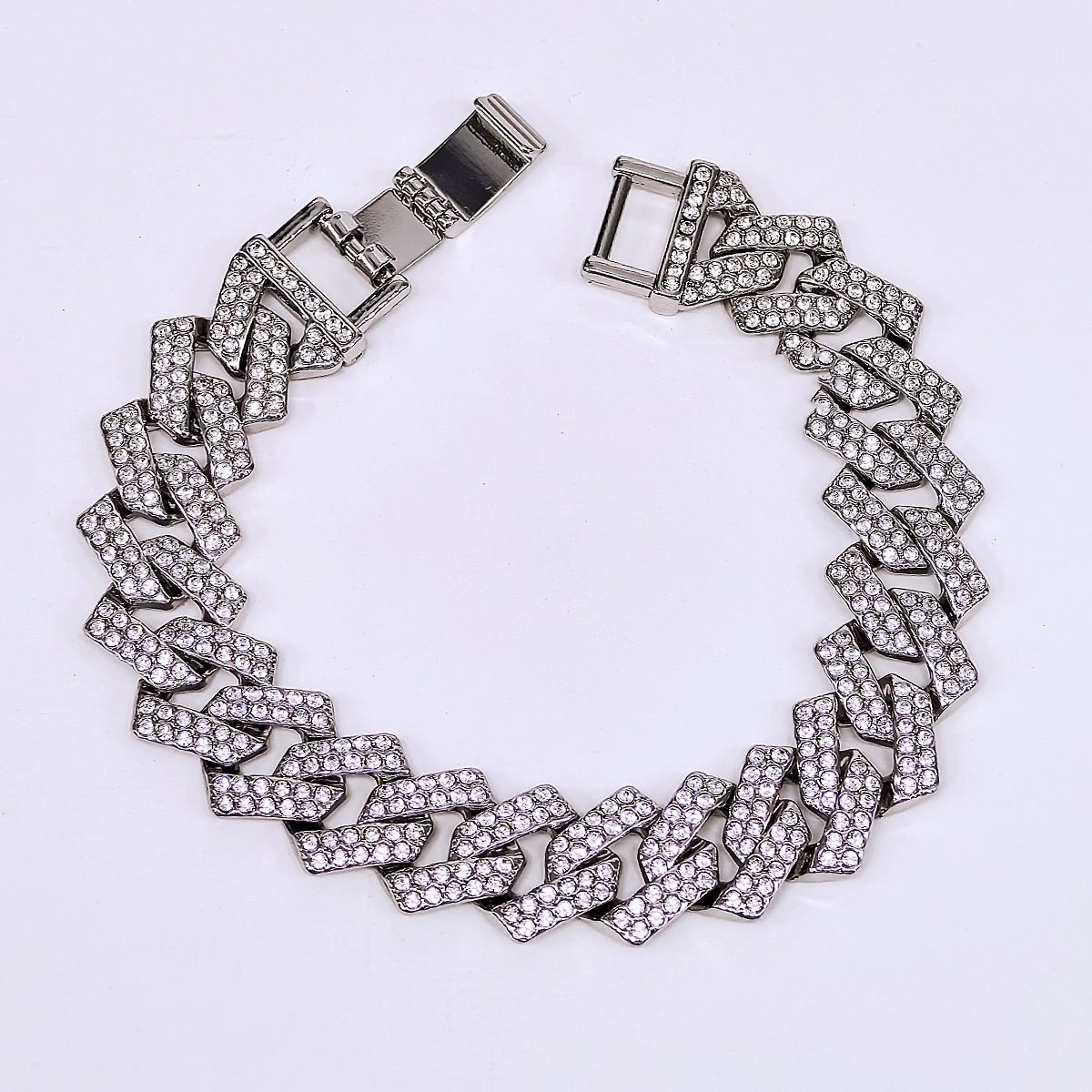 Men’s Jewelry Set Fashion Hip Hop Style New 15mm Diamond Simple Head Trendy Cuban Chain Full Diamond Necklace Big Gold Chain_ipsvogv.com