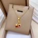 】 Love 【 Cherry Fashion Light Luxury Charm Gorgeous Fu Diamond Neckace Women's Versatie Cavice Chain Titanium 【 】_ipsvogv.com