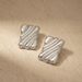 INS Internet Celebrity Trend Same Style Copper Gold-Plated Rectangular Geometric Pattern Earrings Simple Studs_ipsvogv.com