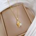 】 Snail 【 Pearl Light Luxury Charm Gorgeous Full Diamond Necklace Women's Versatile Clavicle Titanium Steel Chain 【 】_ipsvogv.com