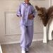 Women's Clothing 2 piece Set Large Size Cotton and Linen Shirt Set High Waist Loose Pants_ipsvogv.com