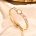 Geometric Circle Letter Titanium Steel Bracelet For Women, Simple, Fashionable, Versatile, Personalized, Trendy,_ipsvogv.com