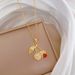 【 】 Red Cherry Light Luxury Charm Gorgeous Full Diamond Necklace Women's Versatile Clavicle Titanium Steel Chain_ipsvogv.com