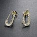 Unisex new paper clip temperament earrings personality color ladder square zircon ladies earrings_ipsvogv.com