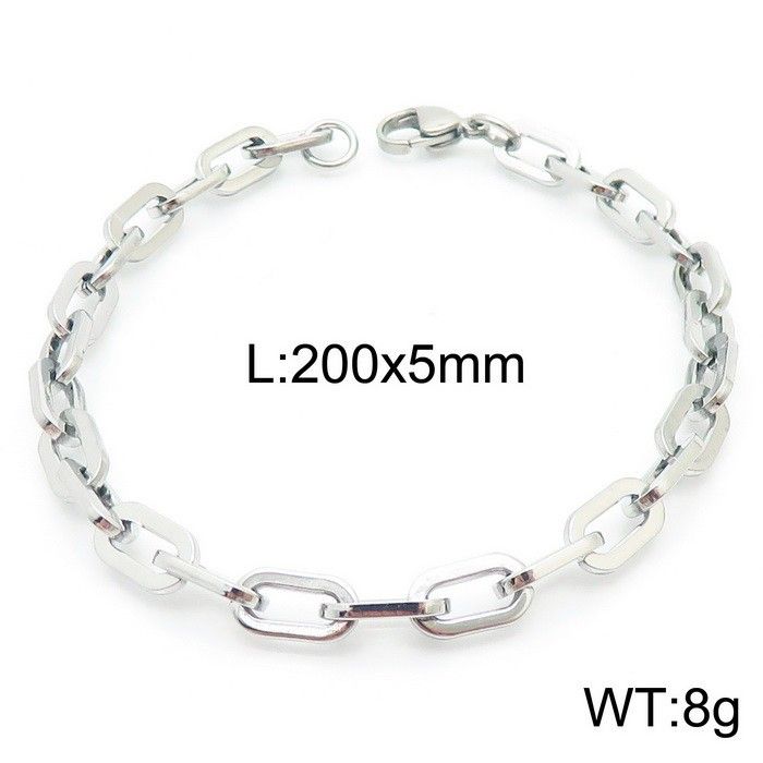 Personality Fashion Titanium Steel Hollow 7mm Dia Handmade Chain Design Simple Geometric Bracelet For Men And Women_ipsvogv.com