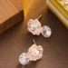 Korean Version Of Light Luxury Exquisite Small Fresh Drip Oil Camellia Earrings, Feminine Temperament Simple And_ipsvogv.com