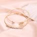 Minimalist Style And Minimalist Bracelet, Women's Gold Arrow Full Diamond Two-piece Open Bangle, Set With Hand_ipsvogv.com