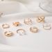 New Handicraft Fashion Love Chain Cross Cut Pearl Opening 8-piece Set Ring_ipsvogv.com