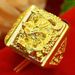 Open Mouth Men's Color Sand Gold Domineering Dragon Horse Ring Copper Jewelry Wealth_ipsvogv.com