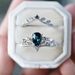 Sanjie Flower Shaped Inlaid Water Droplet Blue Zircon Ring, Female Niche High-end Crown Accessory_ipsvogv.com