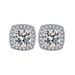 Live broadcast round square bag four high carbon diamond female ins heart shaped pure silver needle 5A zircon six claw_ipsvogv.com