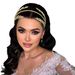 Women's Jewelry Handmade Crystal Rhinestone Headband For Bridal Wedding Hair Accessories, Elegant Floral Design, Silver And Gold Diamond_ipsvogv.com