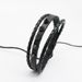 Hip Hop Black Studded Leather Bracelet Men's Rock Style Wristband Cool Handmade Punk_ipsvogv.com