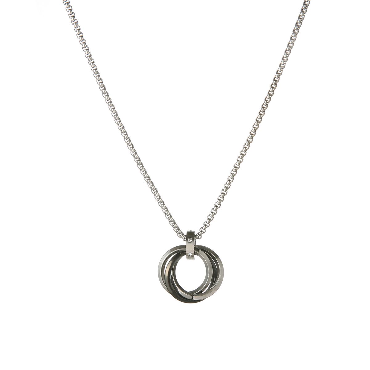 New Ins Cold Style Trend Hip Hop Couple Accessories Pendant Men And Women Three Ring Titanium Steel Necklace_ipsvogv.com
