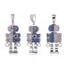 New Hip Hop Heartbeat Wave Love Double Sided Full Zirconium Robot Men's Pendant Necklace Limbs Rotation_ipsvogv.com