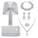 Silver shawl with diamonds and shiny evening bag full diamond tassel bracelet earrings necklace women's suit_ipsvogv.com