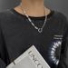 Irregular Niche Design, Black Titanium Steel Geometric Circular Ring Splicing Necklace, Unisex High-end Necklace_ipsvogv.com