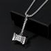 Titanium Steel Chain New Thor Hammer Pendant Punk Necklace Fashion Men's Stainless Steel Casting Pendant Silver Item_ipsvogv.com