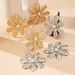 Exaggerated High-End Floral Ins Style Simple Personality Fashion Trend Petal Earrings Ring Set_ipsvogv.com