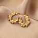 Stainless C-shaped Golden Wheat Titanium Steel DIY Earring Making Products, Earrings, Ear Pillar Accessories_ipsvogv.com
