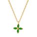 Simple Emerald Zircon Four Leaf Grass Titanium Steel Necklace , High Grade, Colorless Love Collar Chain Necklace_ipsvogv.com