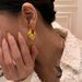 Hot Selling Real Gold Electroplated Titanium Steel Vintage Polished Cloud Gold And Silver Earrings_ipsvogv.com