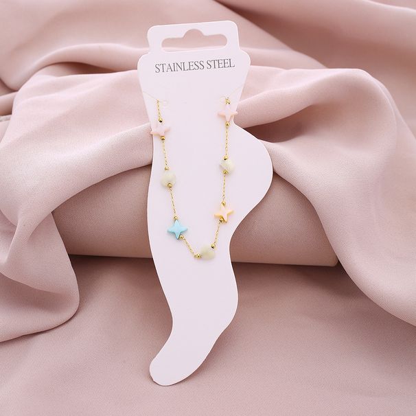 Hot-selling Summer Fashion All-match Couple Titanium Steel Anklet Girl High-end Seashell Shape Anklet Accessories_ipsvogv.com