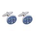 New Exquisite Round Blue Dropping Oil Scale for Men's French Shirts Business Cufflinks in Stock_ipsvogv.com
