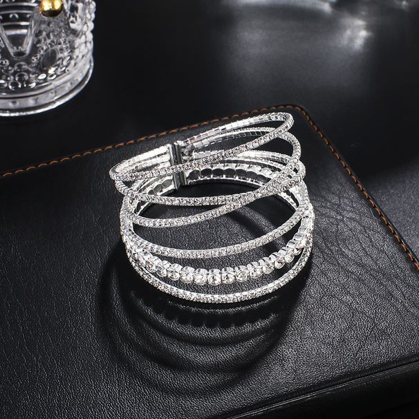 Women's Jewelry Set Fashion Jewelry New Diamond Wire Elastic Bracelet Six Rows Irregular Personality Bracelet Jewelry_ipsvogv.com
