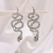 Women’s Jewelry Set Fashion Hot Selling Three Dimensional Twisted Rhinestone Snake Shaped Earrings Snake Year Full Diamond Long Earrings_ipsvogv.com