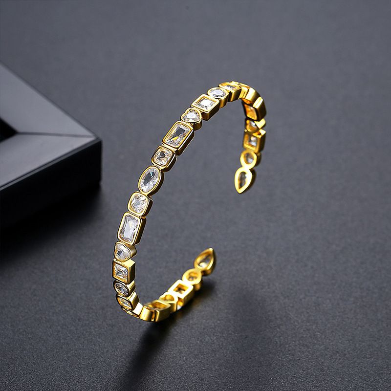 Women's Jewelry K Copper Inlaid Zircon Tennis Chain Fashion Design Dating Commuting Open Adjustable Bracelet_ipsvogv.com