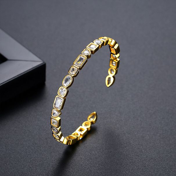 Women's Jewelry K Copper Inlaid Zircon Tennis Chain Fashion Design Dating Commuting Open Adjustable Bracelet_ipsvogv.com
