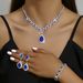 Women’s Jewelry Set Fashion Wedding Bridal Jewelry Set Necklace Earrings Bracelet Three Piece Set Full Diamond Flower Multi Color Set_ipsvogv.com