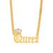 Exaggerated Personality Fashion With Diamond Crown Letter Pendant Short Necklace_ipsvogv.com